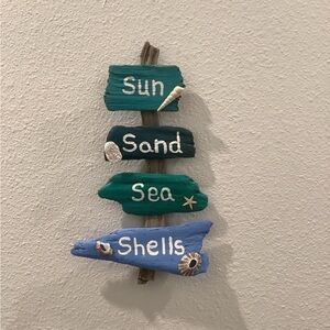 Driftwood Art , Driftwood Beach Sign , Driftwood Coastal Art